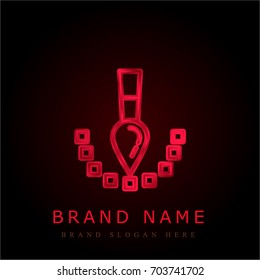 Pixel red chromium metallic logo