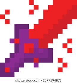 pixel red diamond magic dagger