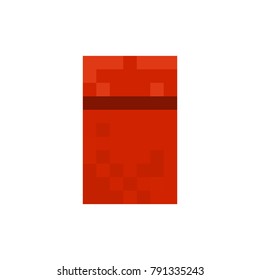 Pixel red envelope for Chinese new year for games and web sites. Red pocket for spring festival