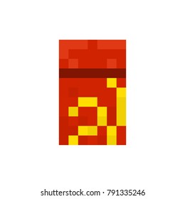 Pixel red envelope for Chinese new year for games and web sites. Red pocket for spring festival