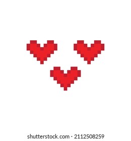 pixel red heart icon  vector 