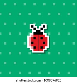 Pixel red ladybug