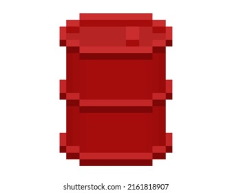 pixel red metal oil barrel icon 