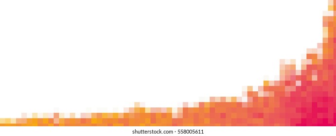 Fondo naranja rojo de píxeles para tarjeta o afiche - ilustración vectorial aislada