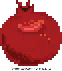 Pixel red pomegranate digital art 8-bit illustration