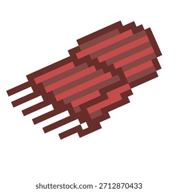 Ilustración de guantes de invierno rojo de píxel