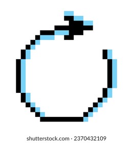 Symbol für Pixelneuladung auf weißem Hintergrund. 