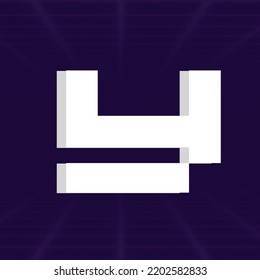 Pixel retro arcade game style font design, 3d alphabet, letters and numbers vector illustration