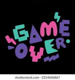 Pixel retro arcade game style font design,  vector illustration