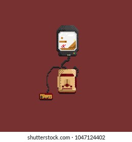 Pixel retro console game.8bit vector illustration.
