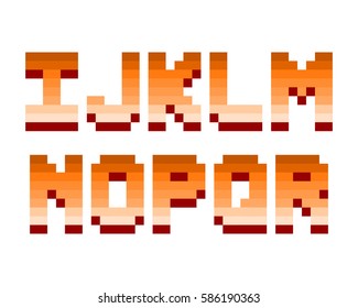 Pixel retro font computer game design vector illustration