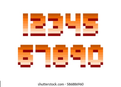 Pixel retro font computer game design vector illustration