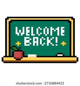 Pixel Retro Welcome Back Blackboard