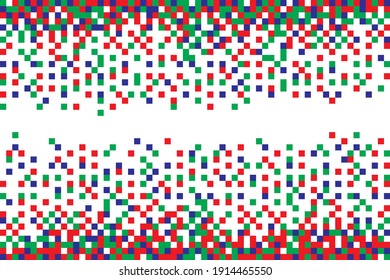 Pixel RGB Seamless Pattern. Pixel abstract mosaic background, Vector illustration for website, card, poster.