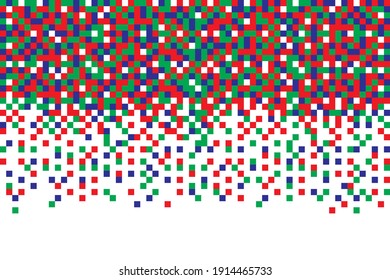 Pixel RGB Seamless Pattern. Pixel Abstract Mosaic Background, Vector Illustration For Website, Card, Poster.