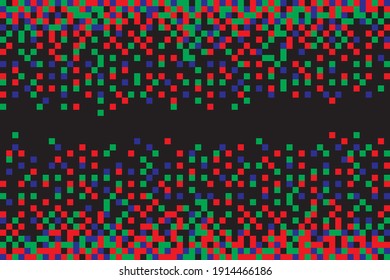 Patrón Pixel RGB sin soldadura. Pixel fondo de mosaico abstracto, ilustración vectorial para sitio web, tarjeta, afiche.