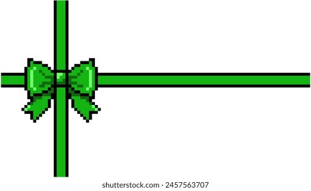 pixel Ribbon Bow horizontal ribbon for decorate your wedding invitation card ,greeting card or gift boxes vector	