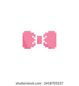 pixel ribbon bows icon.  Vector pixel art bow 8 bit logo for game