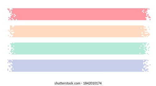 Pixel Ribbons Set Pastel Colored Isolated Stock Vector (Royalty Free ...
