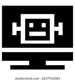 Robot de píxeles en la ilustración de pantalla�
