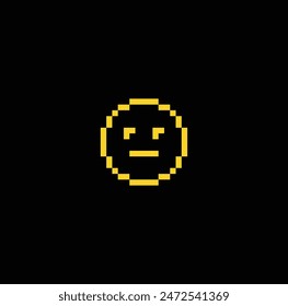 pixel sad art smile icon vector game 8 bit pixel Emoticon icon