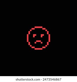 pixel sad art smile icon vector game 8 bit pixel Emoticon icon
