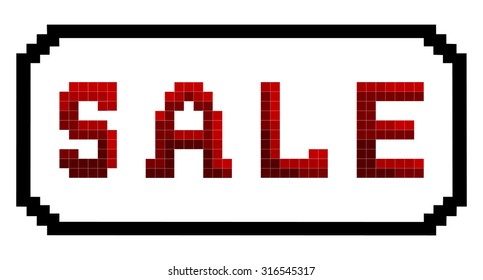 Pixel sale tag.Vector isolated.