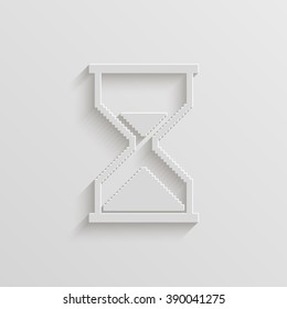 pixel sand clock cursor paper vector icon