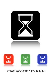 pixel sand clock cursor vector icon - black and colored buttons