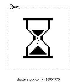 pixel sand clock cursor vector icon