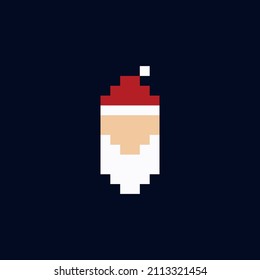 Pixel Santa character. Vector illustration