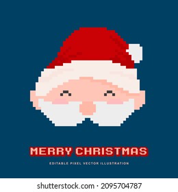 Pixel Santa Claus vector illustration for video game asset, motion graphic and mockup