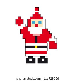 pixel santa isolated