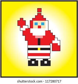 pixel santa isolated on background vector
