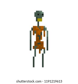 Pixel sceleton warrior for games and halloween websites