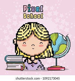 Pixel school art