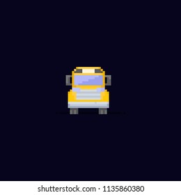 Pixel school bus.8bit.back to school.