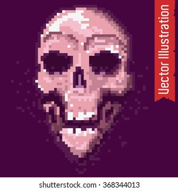 Pixel scull. Vector illustration