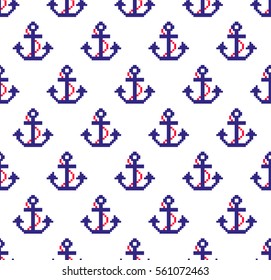 pixel seamless pattern with anchors