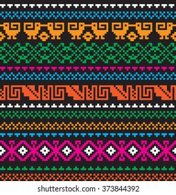 pixel seamless pattern Aztecs