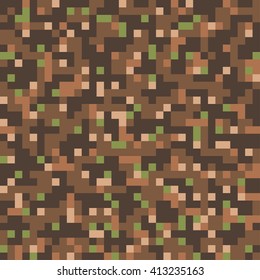 Pixel Seamless Pattern.  Camouflage Print for Textile Design / Vector Illustration