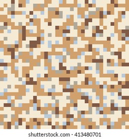 Pixel Seamless Pattern.  Camouflage Print for Textile Design / Vector Illustration