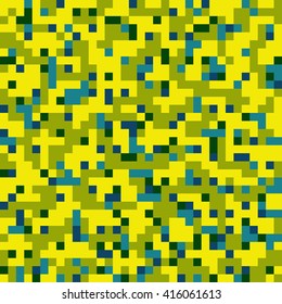Pixel Seamless Pattern. Camouflage Print for Textile Design / Vector Illustration