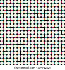 Pixel seamless pattern with conceptual links, stylish color tones
