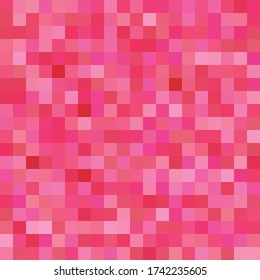 Pixel seamless pattern. Cyclamen color. Geometric layout. Vector stock illustration in abstract style. 