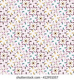 Pixel seamless pattern. Fabric, print. Abstract background texture, wrapping, wallpaper