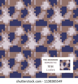 Pixel seamless pattern for platformer game style. Stylized vector ground.