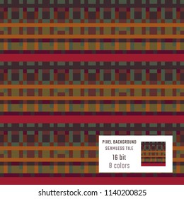 Pixel seamless pattern for platformer game style. Stylized vector ground.