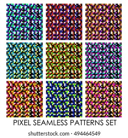  Pixel seamless pattern set.
