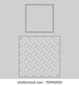 Pixel seamless pattern for websites, textiles, and interiors. The same seamless pattern in 2 scales on a background the pattern applied. Monochrome background.